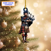 Personalized Clan Norwegian Night Tartan Bagpipe Ornament with Custom Name – Scottish Christmas Tree Decoration EG34